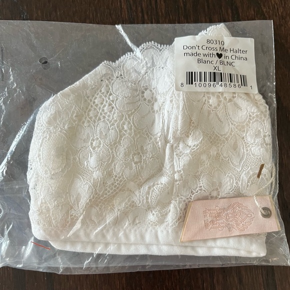 NWT Free People HAH Don’t Cross Me Halter Lace Bra Blanc White Women’s XL - Picture 3 of 9